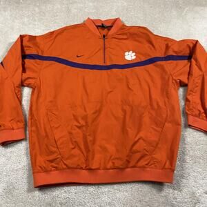 Clemson Tigers Jacket Mens XL Orange College Football Nike Pullover Quarter Zip
